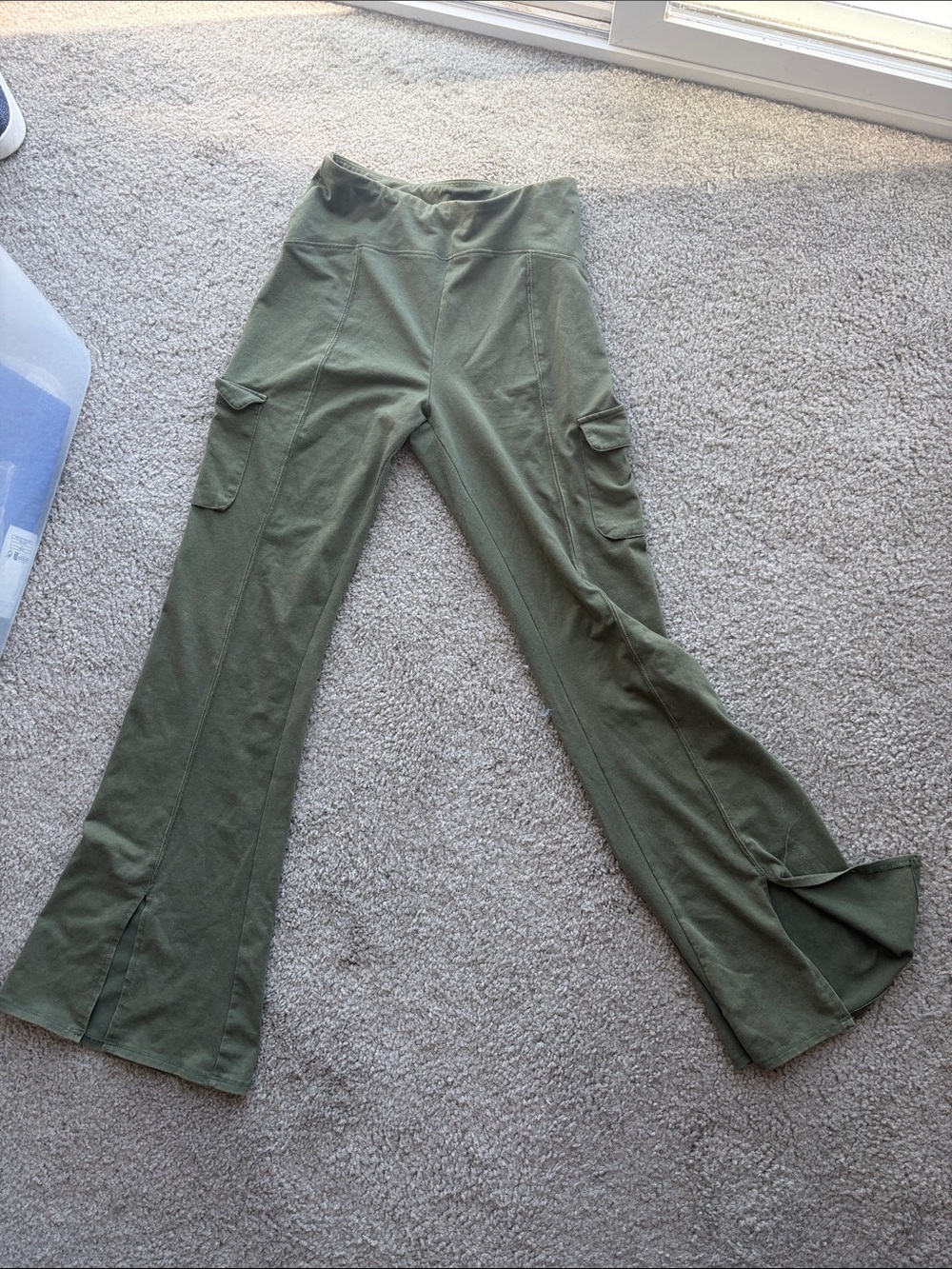 NWOT No Boundaries Olive Green Flared Cargo Pants